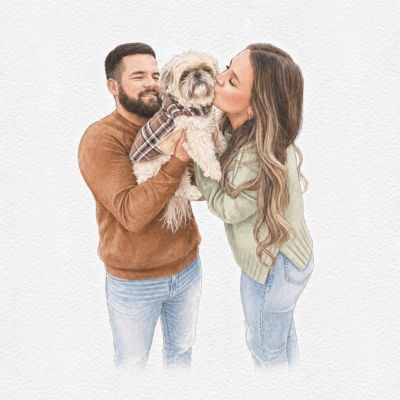 Family With Pet Portrait