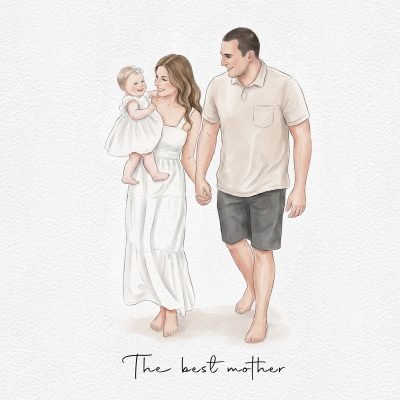 Hand-Drawn Family Portrait