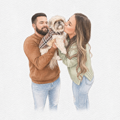 Family With Pet Portrait